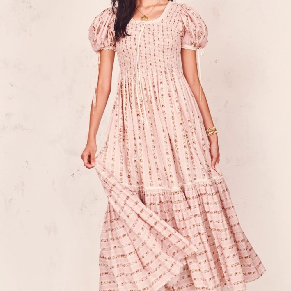 LoveShackFancy Judith Maxi Dress in Macaroon